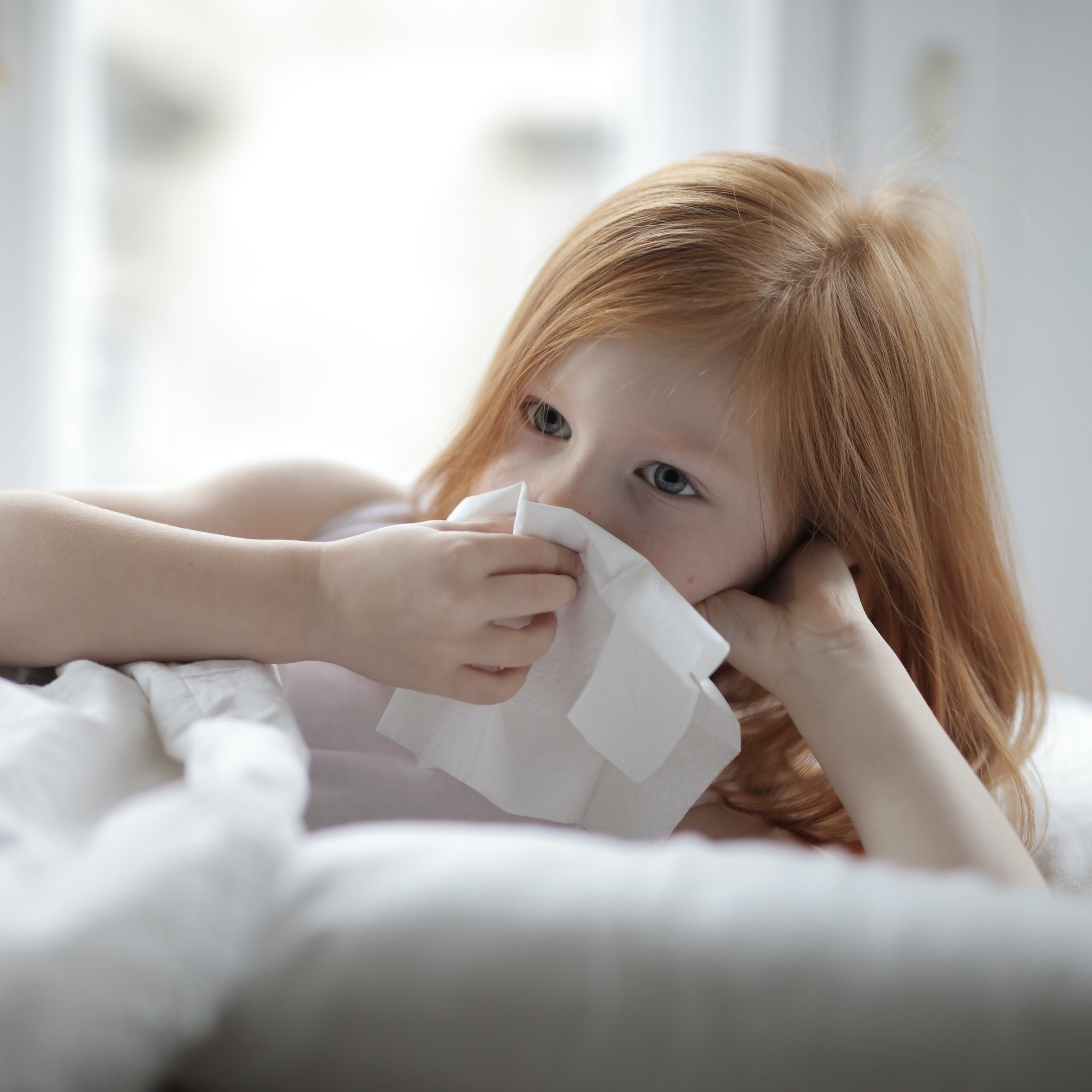 imagen de nena con gripe